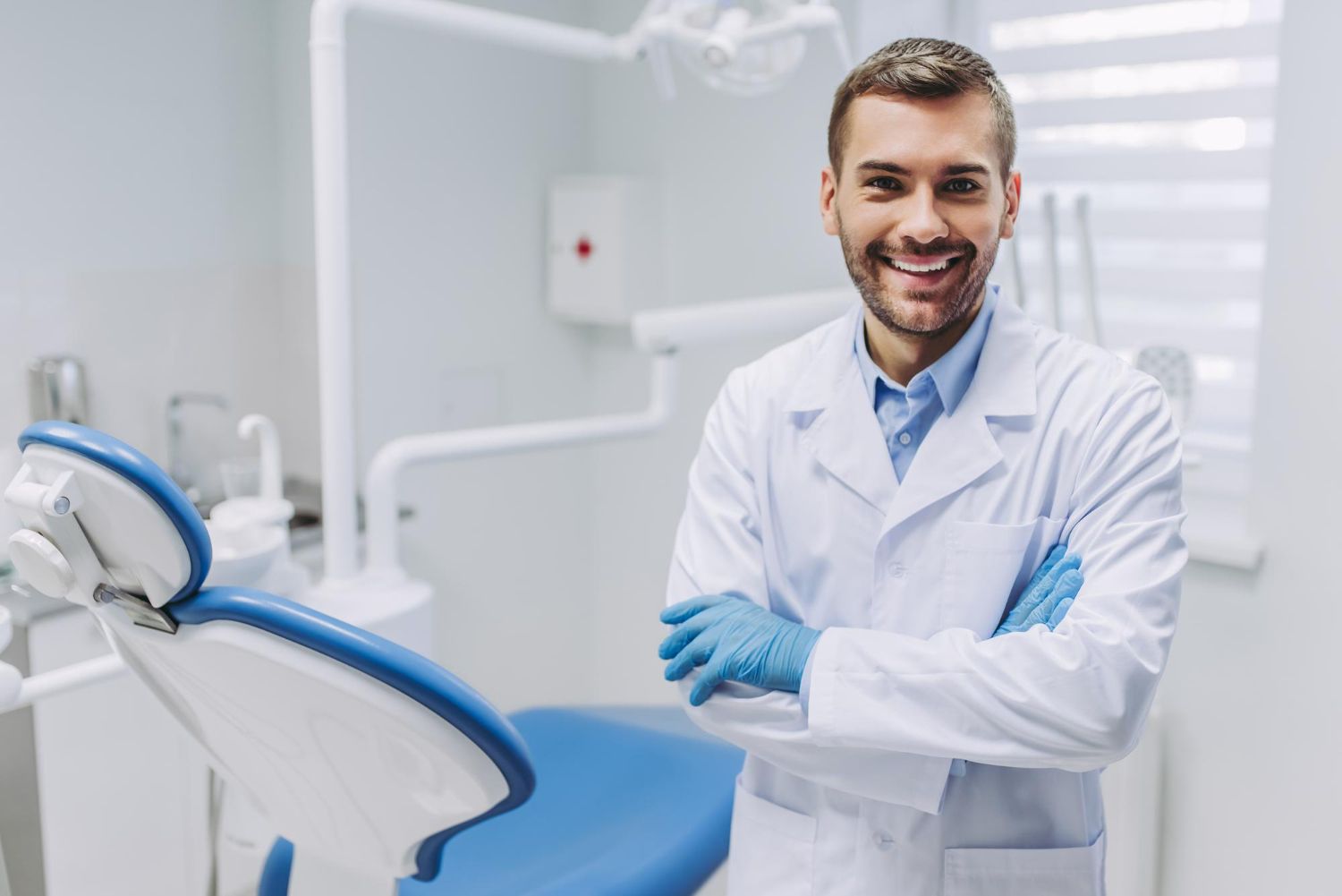 Dentist with a happy patient after successful root canal